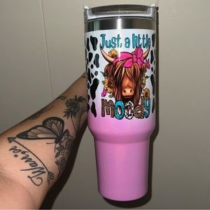 Moody cow print 40 oz. Tumbler